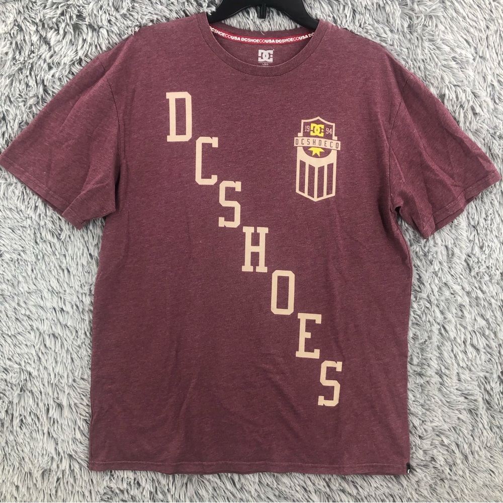 DC Shoes Tshirt Mens Size Large Heathered Logo Spellout